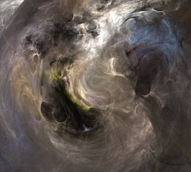 Siyah Renk Üzerine Bir Dijital Fraktal Resmi