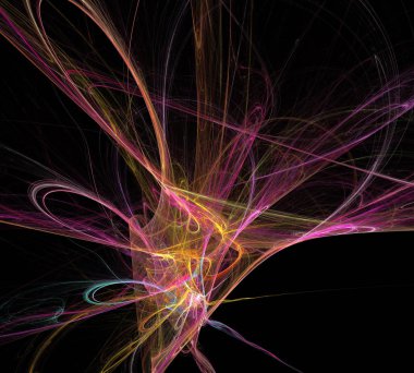 Siyah Renk Üzerine Bir Dijital Fraktal Resmi