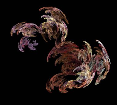 Siyah Renk Üzerine Bir Dijital Fraktal Resmi