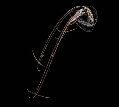 Siyah Renk Üzerine Bir Dijital Fraktal Resmi