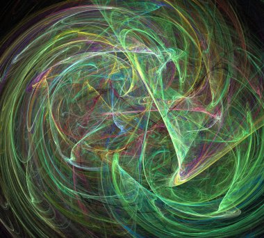 Siyah Renk Üzerine Bir Dijital Fraktal Resmi