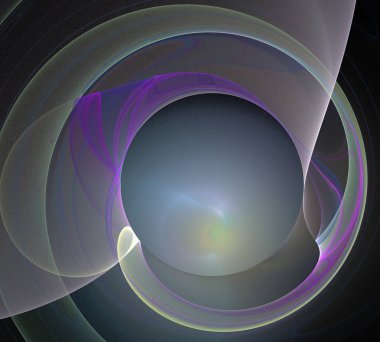 Siyah Renk Üzerine Bir Dijital Fraktal Resmi