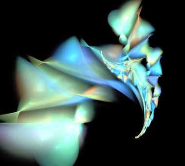 Siyah Renk Üzerine Bir Dijital Fraktal Resmi