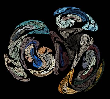 Siyah Renk Üzerine Bir Dijital Fraktal Resmi