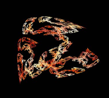 Siyah Renk Üzerine Bir Dijital Fraktal Resmi