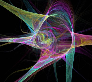 Siyah Renk Üzerine Bir Dijital Fraktal Resmi