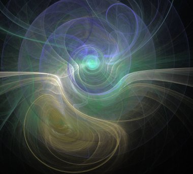 Siyah Renk Üzerine Bir Dijital Fraktal Resmi