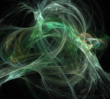 Siyah Renk Üzerine Bir Dijital Fraktal Resmi