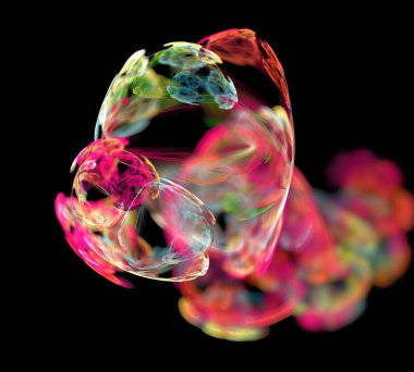 Siyah Renk Üzerine Bir Dijital Fraktal Resmi