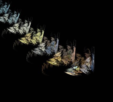 Siyah Renk Üzerine Bir Dijital Fraktal Resmi