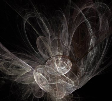 Siyah Renk Üzerine Bir Dijital Fraktal Resmi