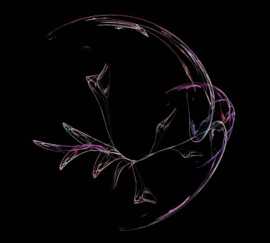 Siyah Renk Üzerine Bir Dijital Fraktal Resmi