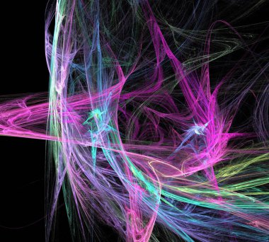 Siyah Renk Üzerine Bir Dijital Fraktal Resmi