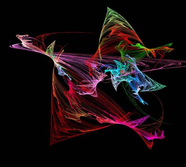 Siyah Renk Üzerine Bir Dijital Fraktal Resmi