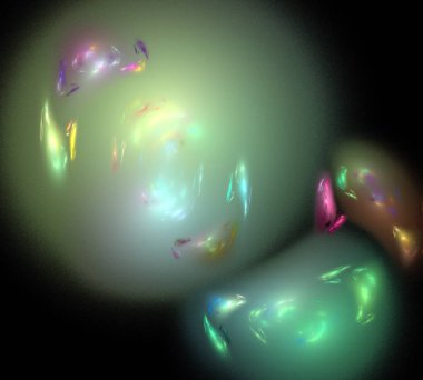 Siyah Renk Üzerine Bir Dijital Fraktal Resmi