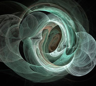 Siyah Renk Üzerine Bir Dijital Fraktal Resmi