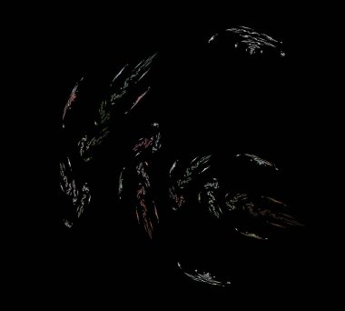 Siyah Renk Üzerine Bir Dijital Fraktal Resmi