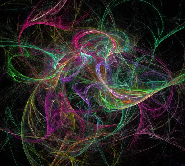 Siyah Renk Üzerine Bir Dijital Fraktal Resmi