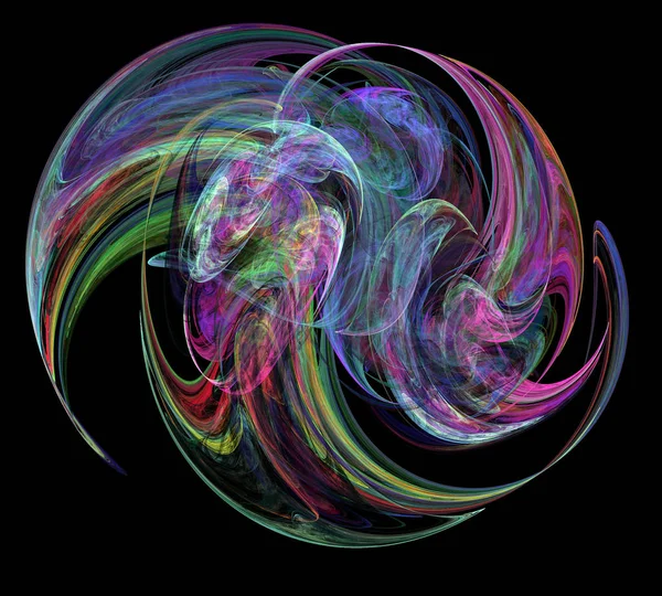 Siyah Renk Üzerine Bir Dijital Fraktal Resmi