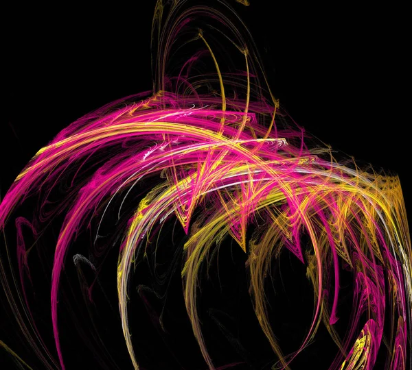 Siyah Renk Üzerine Bir Dijital Fraktal Resmi