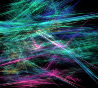 Siyah Renk Üzerine Bir Dijital Fraktal Resmi