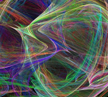 Siyah Renk Üzerine Bir Dijital Fraktal Resmi