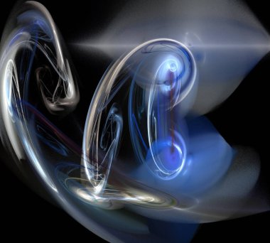 Siyah Renk Üzerine Bir Dijital Fraktal Resmi