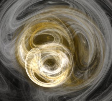 Siyah Renk Üzerine Bir Dijital Fraktal Resmi