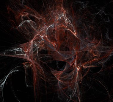 Siyah Renk Üzerine Bir Dijital Fraktal Resmi