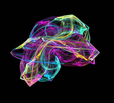 Siyah Renk Üzerine Bir Dijital Fraktal Resmi