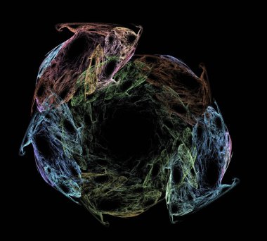 Siyah Renk Üzerine Bir Dijital Fraktal Resmi