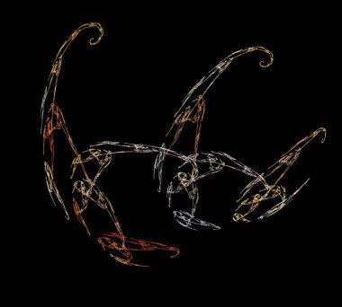 Siyah Renk Üzerine Bir Dijital Fraktal Resmi