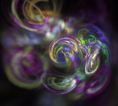 Siyah Renk Üzerine Bir Dijital Fraktal Resmi