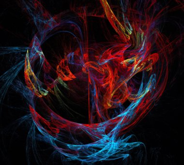 Siyah Renk Üzerine Bir Dijital Fraktal Resmi