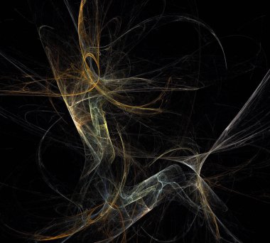 Siyah Renk Üzerine Bir Dijital Fraktal Resmi