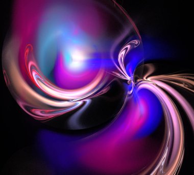 Siyah Renk Üzerine Bir Dijital Fraktal Resmi