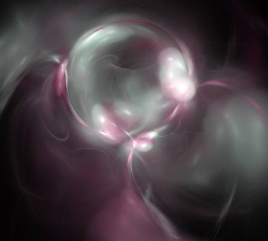 Siyah Renk Üzerine Bir Dijital Fraktal Resmi