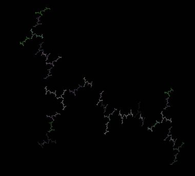 Siyah Renk Üzerine Bir Dijital Fraktal Resmi
