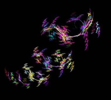 Siyah Renk Üzerine Bir Dijital Fraktal Resmi