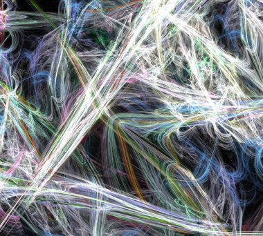 Siyah Renk Üzerine Bir Dijital Fraktal Resmi