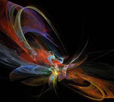 Siyah Renk Üzerine Bir Dijital Fraktal Resmi