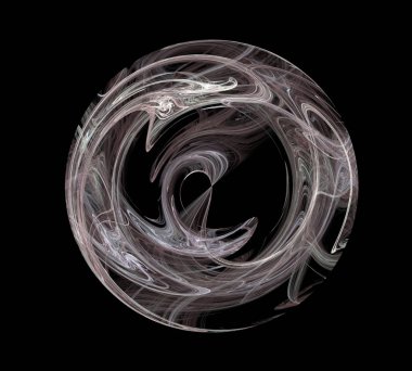 Siyah Renk Üzerine Bir Dijital Fraktal Resmi