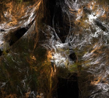 Siyah Renk Üzerine Bir Dijital Fraktal Resmi