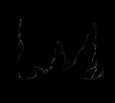 Siyah Renk Üzerine Bir Dijital Fraktal Resmi