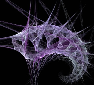 Siyah Renk Üzerine Bir Dijital Fraktal Resmi