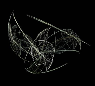 Siyah Renk Üzerine Bir Dijital Fraktal Resmi