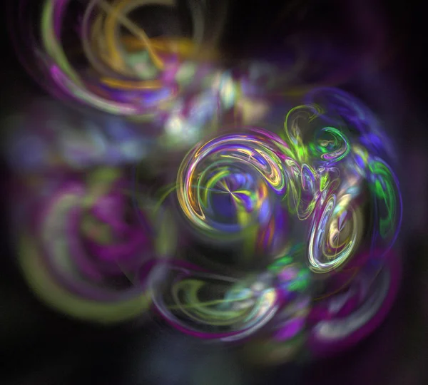 Siyah Renk Üzerine Bir Dijital Fraktal Resmi