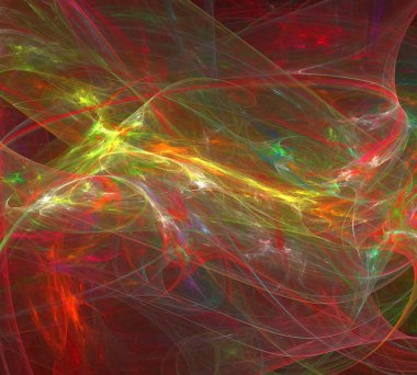 Siyah Renk Üzerine Bir Dijital Fraktal Resmi