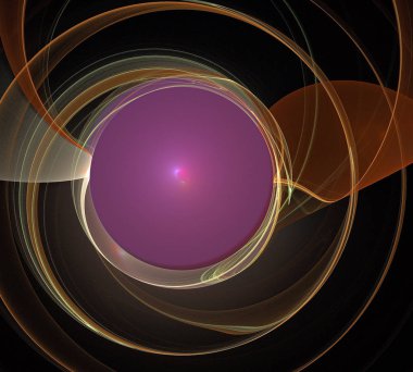 Siyah Renk Üzerine Bir Dijital Fraktal Resmi