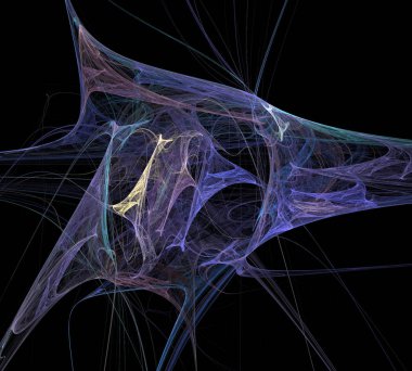 Siyah Renk Üzerine Bir Dijital Fraktal Resmi